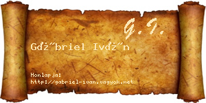 Gábriel Iván névjegykártya